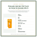 Product Specifications – Fiskars Micro-Tip Easy Action Scissors No 5