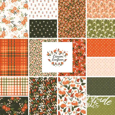 10In Squares Crimson & Evergreen 42Pcs/Bundle