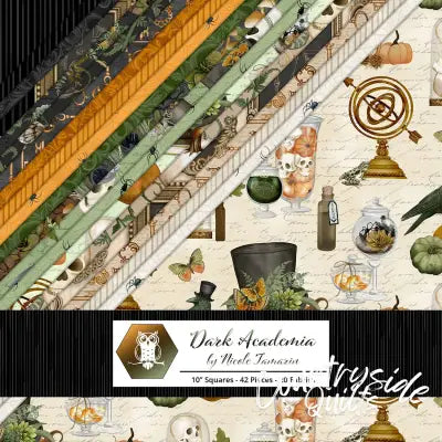 10in Squares Dark Academia 42pcs 2-4pcs of Each Print