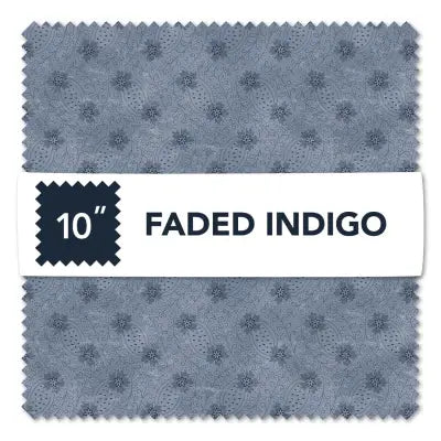 10in Squares Faded Indigo