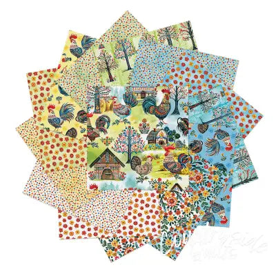 10in Squares Farm Feathered Folk 42pcs/bundle