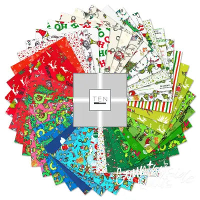 10in Squares How the Grinch Stole Christmas 42pcs