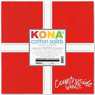 10in Squares, Kona Cotton Solids Bright Story, 42pcs/bundle