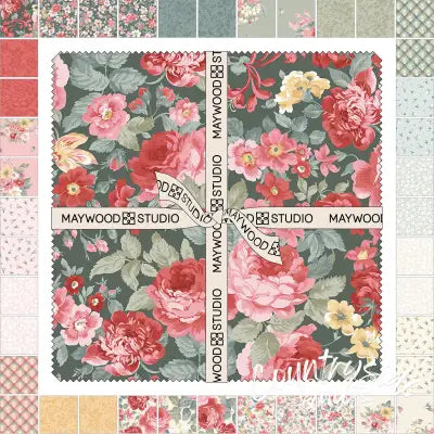 10in Squares La Fleur Flannel, 42pcs/bundle