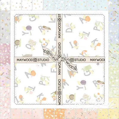 10in Squares Little Chicks Flannel, 42pcs/bundle