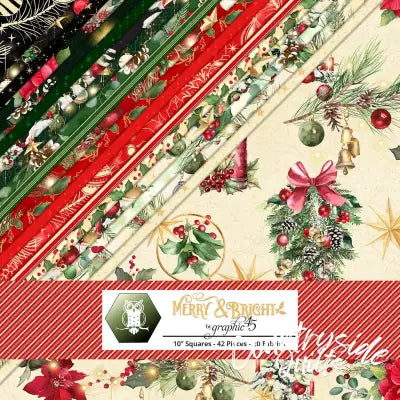 10in Squares Merry & Bright 42pcs 2-4pcs of Each Print