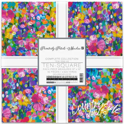 10in Squares Painterly Petals-Meadow 42pcs/bundle