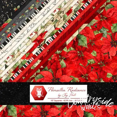 10in Squares Poinsettia Radiance 42pcs 2-4pcs of Each Print