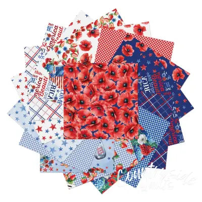 10in Squares Red, White & Sweet, 42pcs/bundle