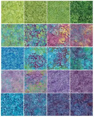 10in Squares Springtime Bouquet 42pcs, 2 Pieces of Each Print