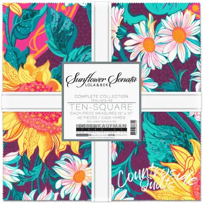 10in Squares, Sunflower Sonata, 42pcs