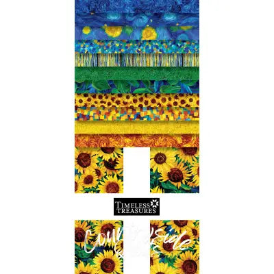10in Squares Sunflower Symphony, 42pcs/bundle