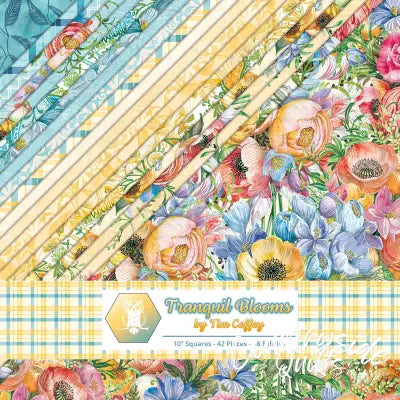 10in Squares Tranquil Blooms 42pcs 2-4pcs of Each Print