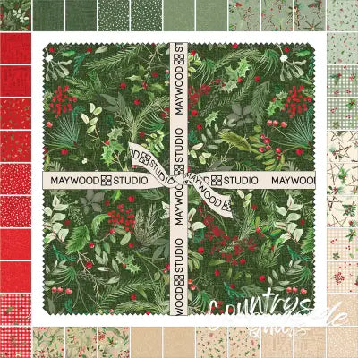 10in Squares Winter Wreaths, 42pcs/bundle