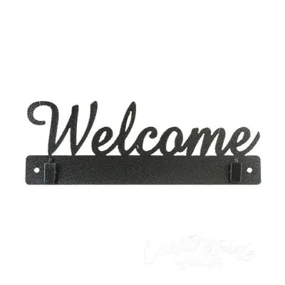 10in Welcome With Clips Charcoal