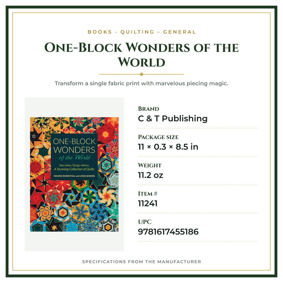 Product Specifications – One-Block Wonders of the World