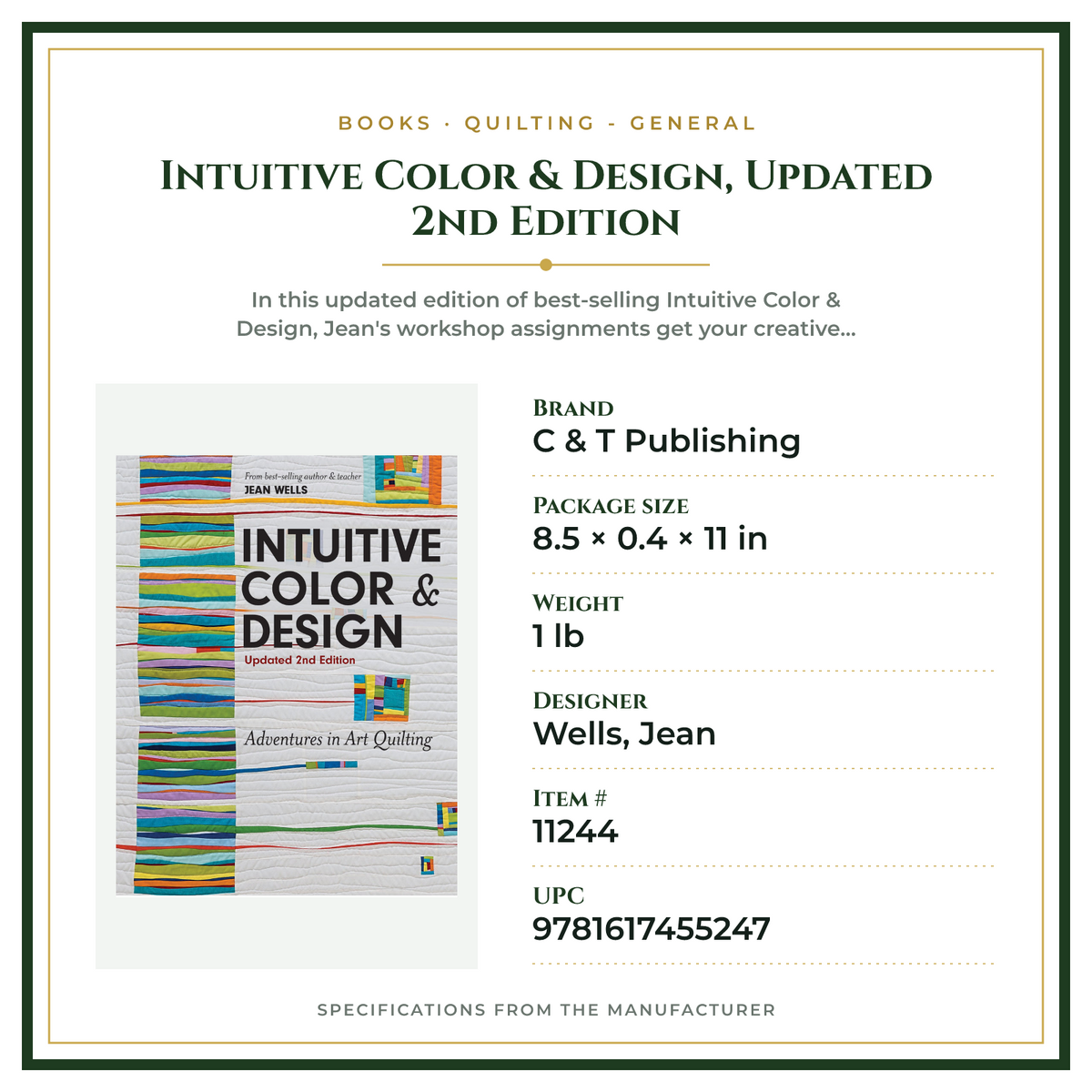 Product Specifications – Intuitive Color & Design, Updated 2nd Edition