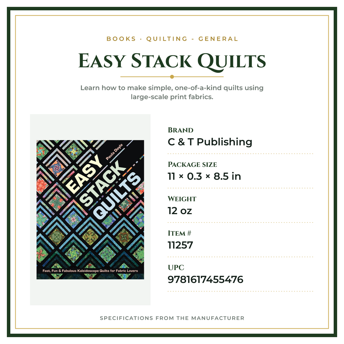 Product Specifications – Easy Stack Quilts