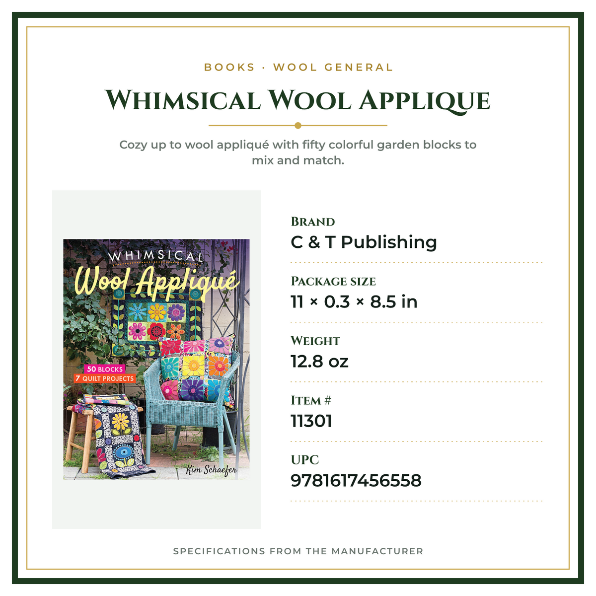 Product Specifications – Whimsical Wool Applique