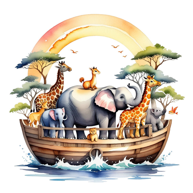 Noah's Ark Round Fabric Panel 6