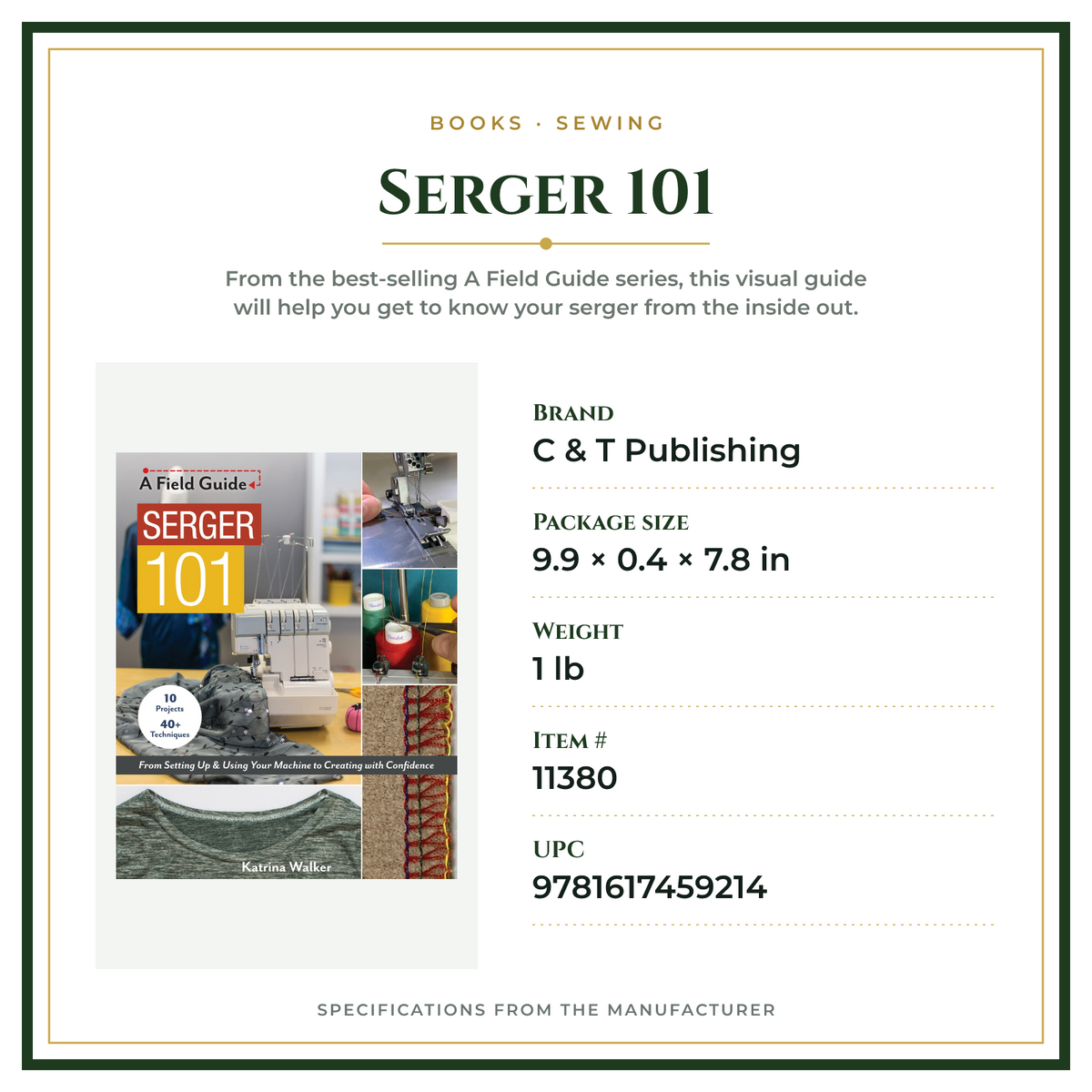 Product Specifications – Serger 101