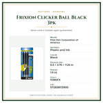 Product Specifications – Frixion Clicker Ball Black 3pk