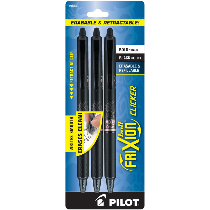 Frixion Clicker Ball Black 3pk