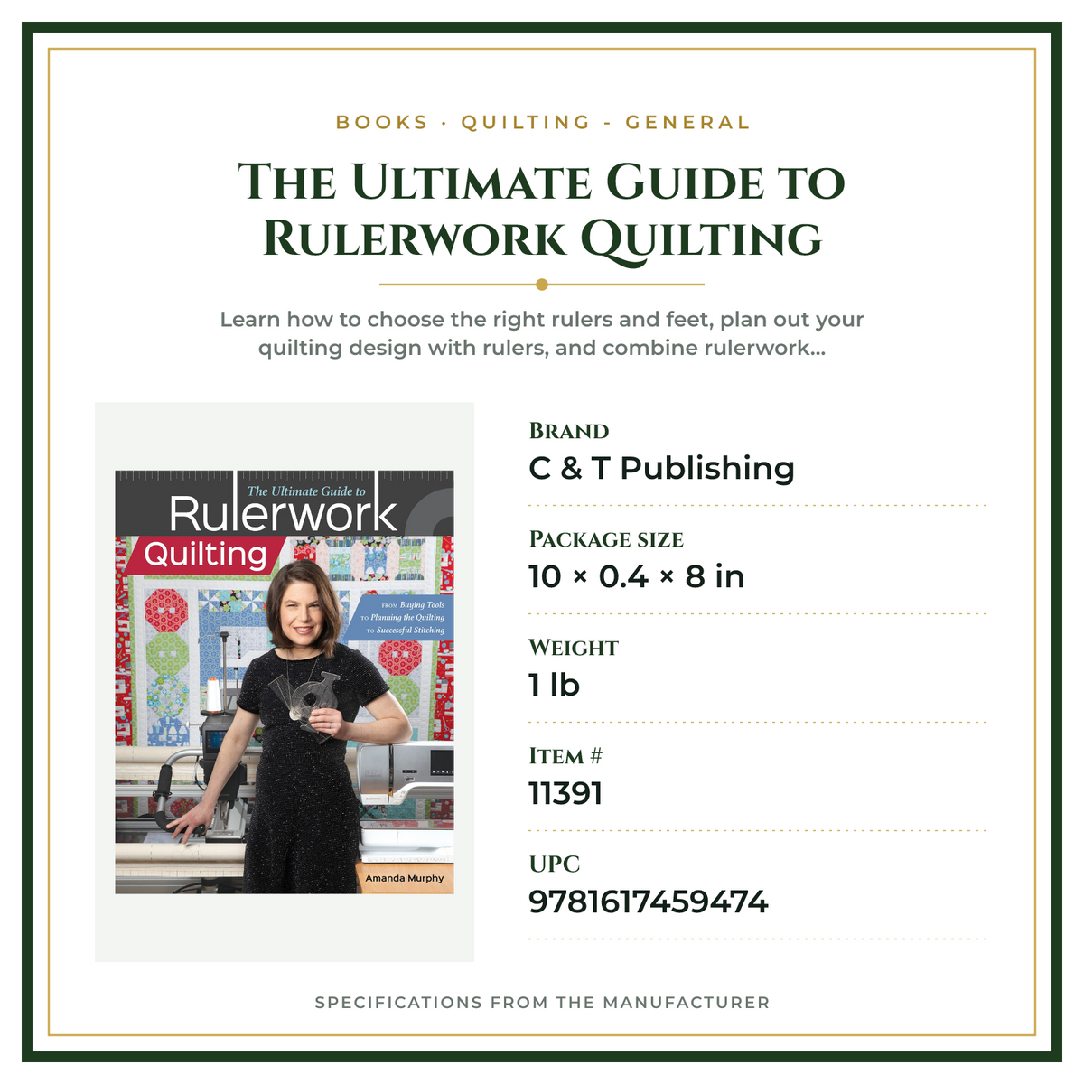 Product Specifications – The Ultimate Guide to Rulerwork Quilting