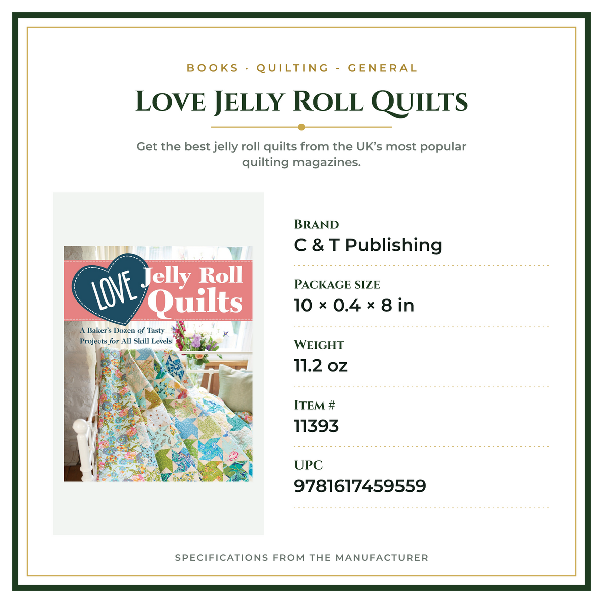 Product Specifications – Love Jelly Roll Quilts