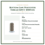 Product Specifications – Bottom Line Polyester Thread 60wt 3000yds
