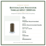 Product Specifications – Bottom Line Polyester Thread 60wt 3000yds