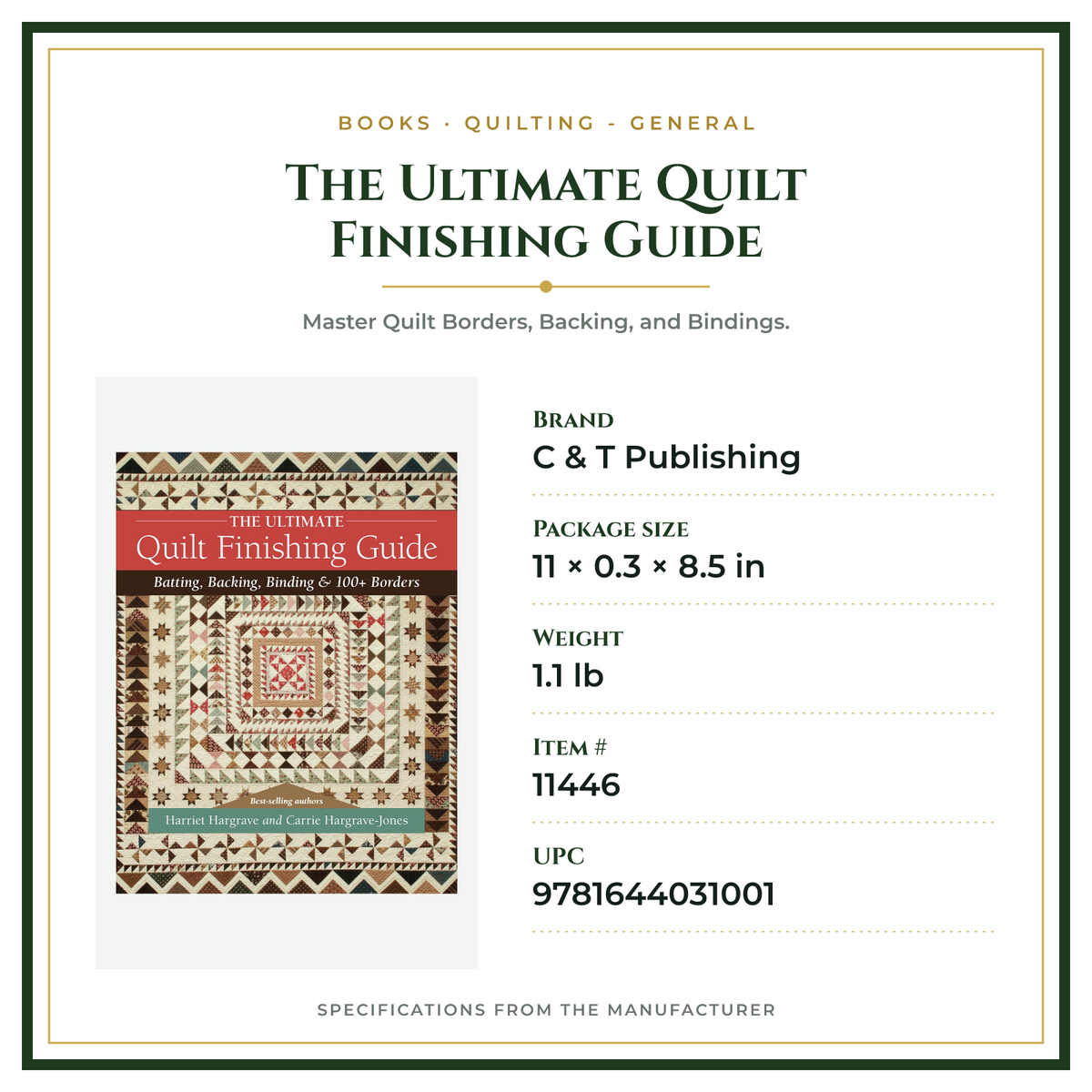 Product Specifications – The Ultimate Quilt Finishing Guide
