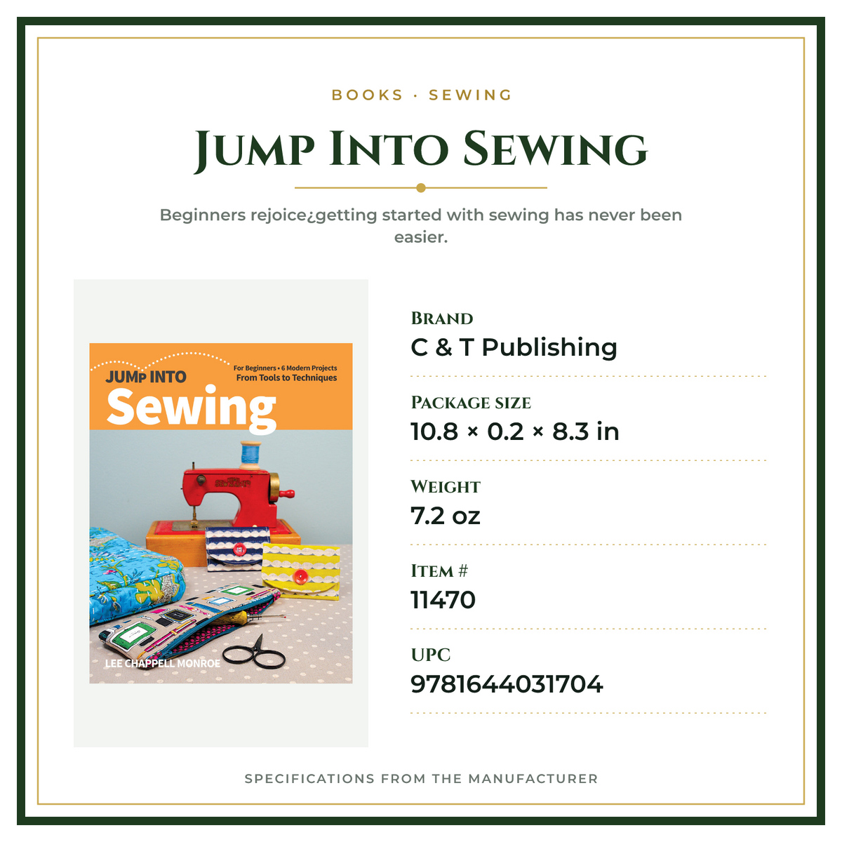 Product Specifications – Jump Into Sewing