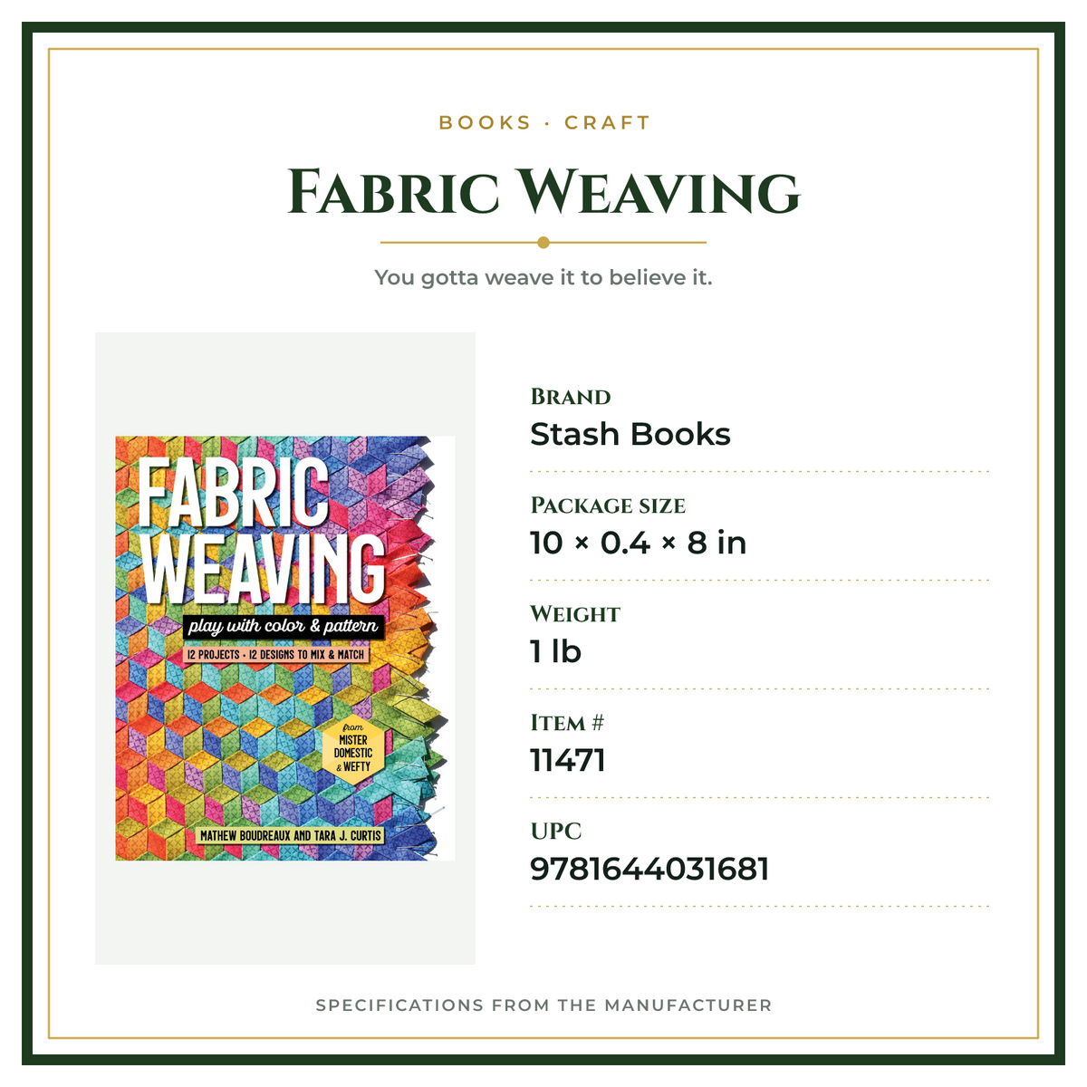 Product Specifications – Fabric Weaving