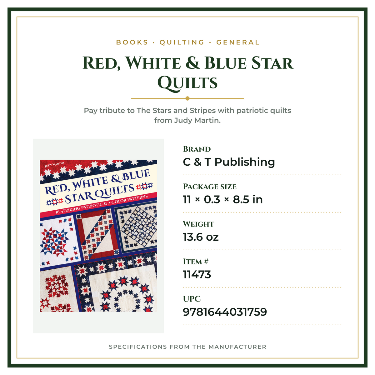 Product Specifications – Red, White & Blue Star Quilts