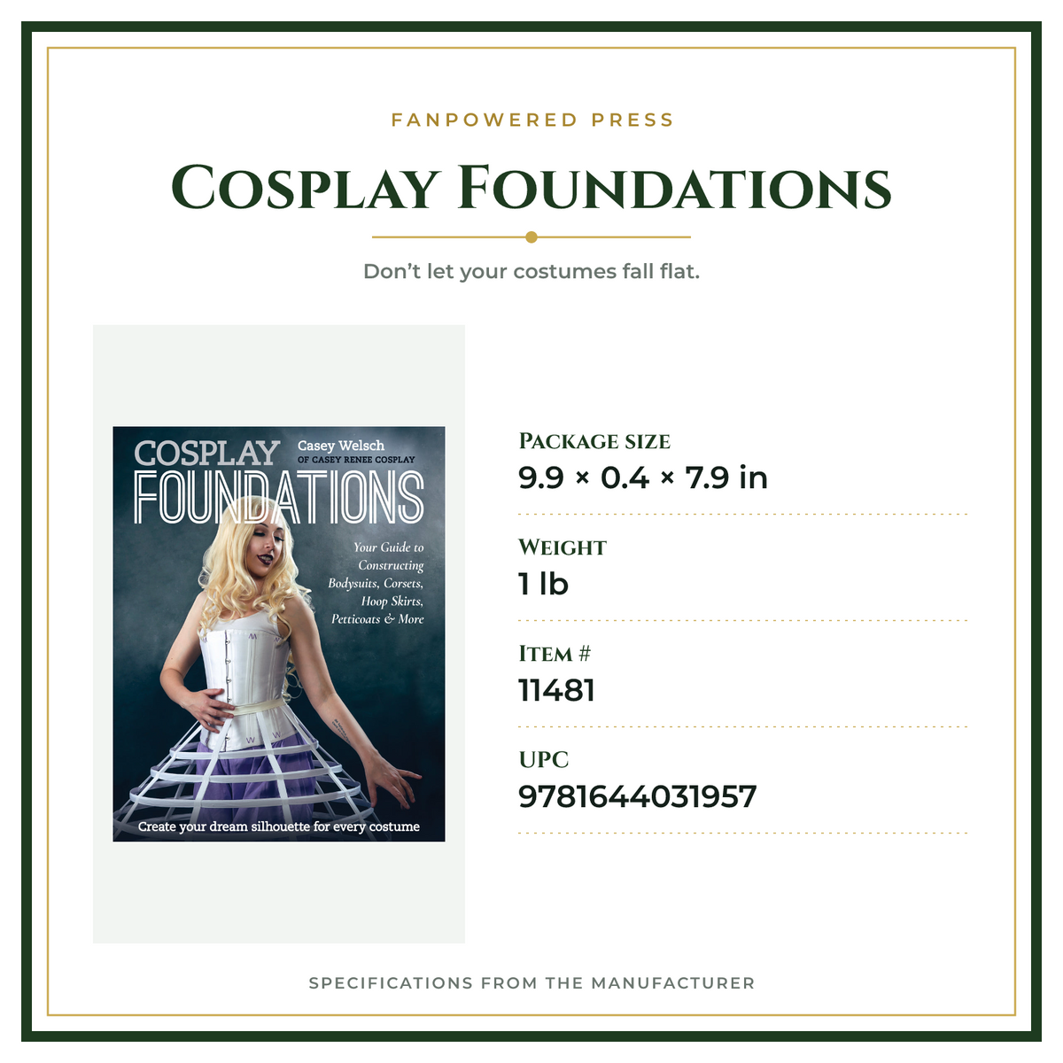 Product Specifications – Cosplay Foundations