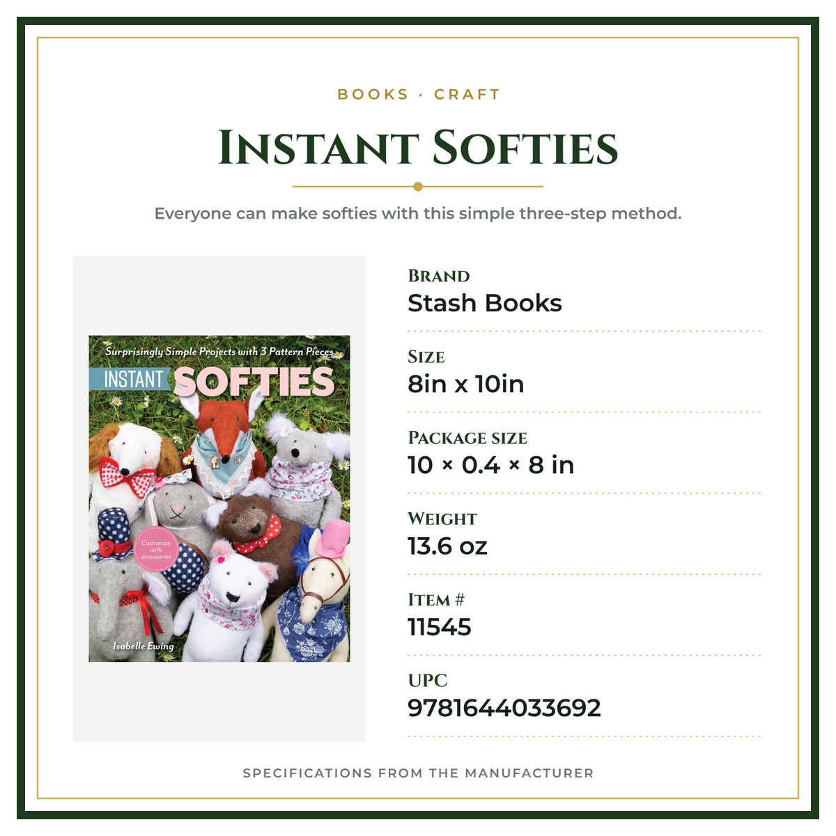 Product Specifications – Instant Softies