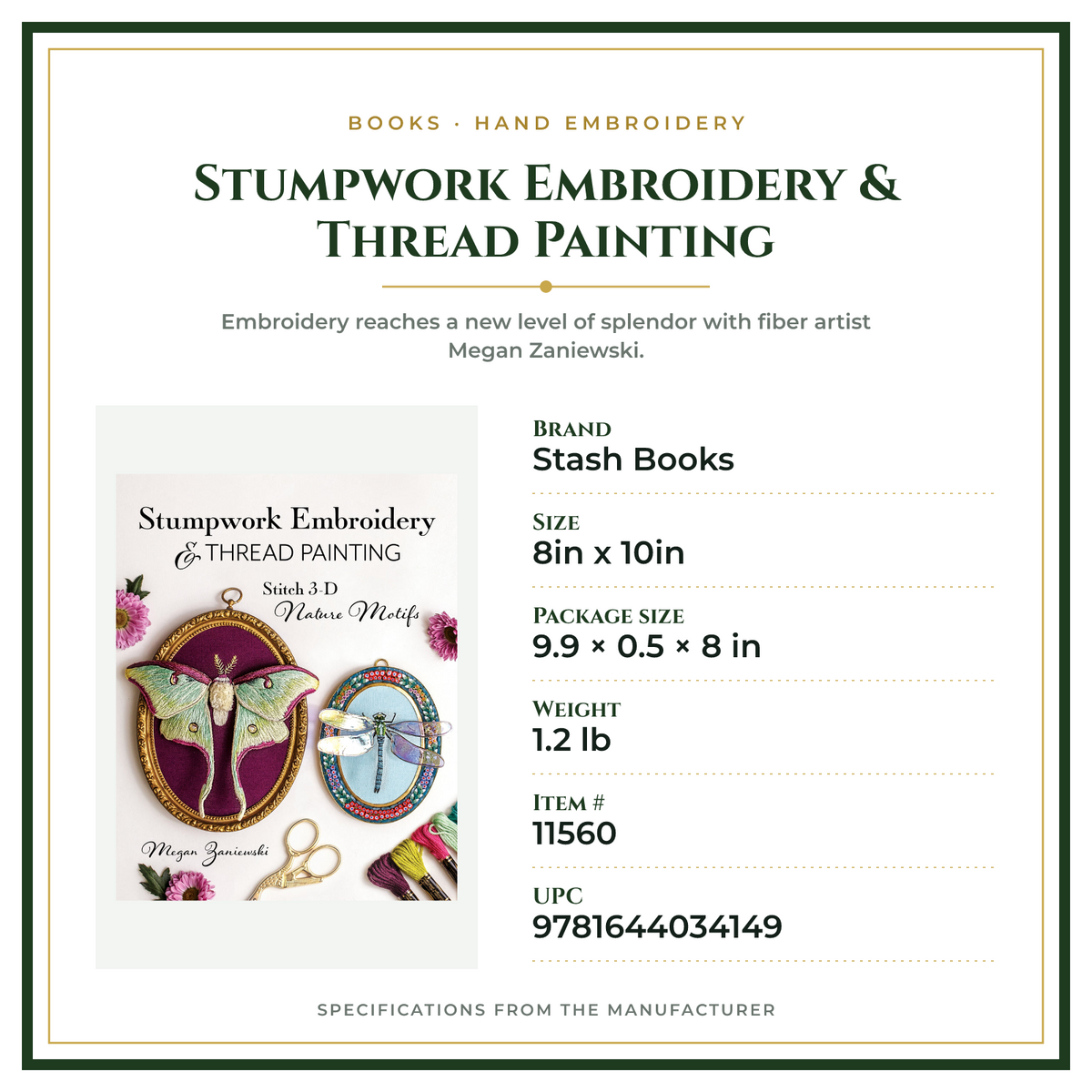Product Specifications – Stumpwork Embroidery & Thread Painting