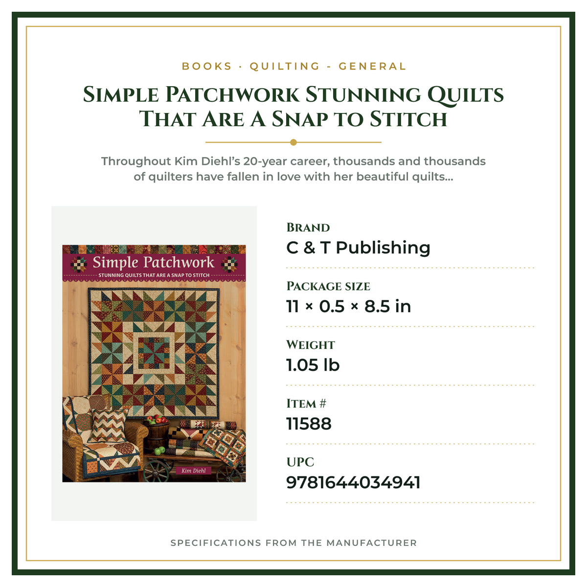 Product Specifications – Simple Patchwork Stunning Quilts That Are A Snap to Stitch