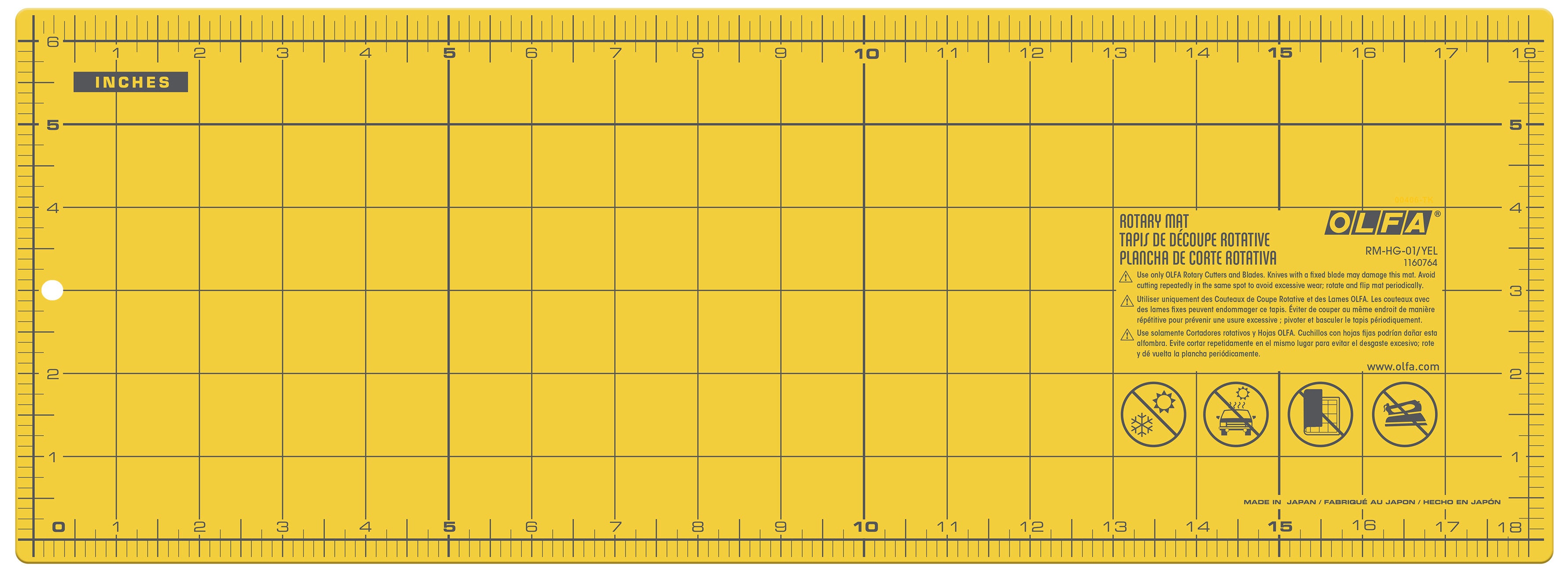 Olfa Yellow Rotary Mat 6in x 18in