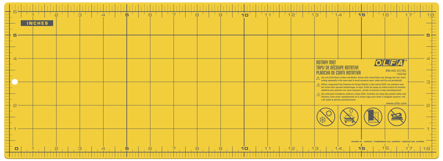 Olfa Yellow Rotary Mat 6in x 18in