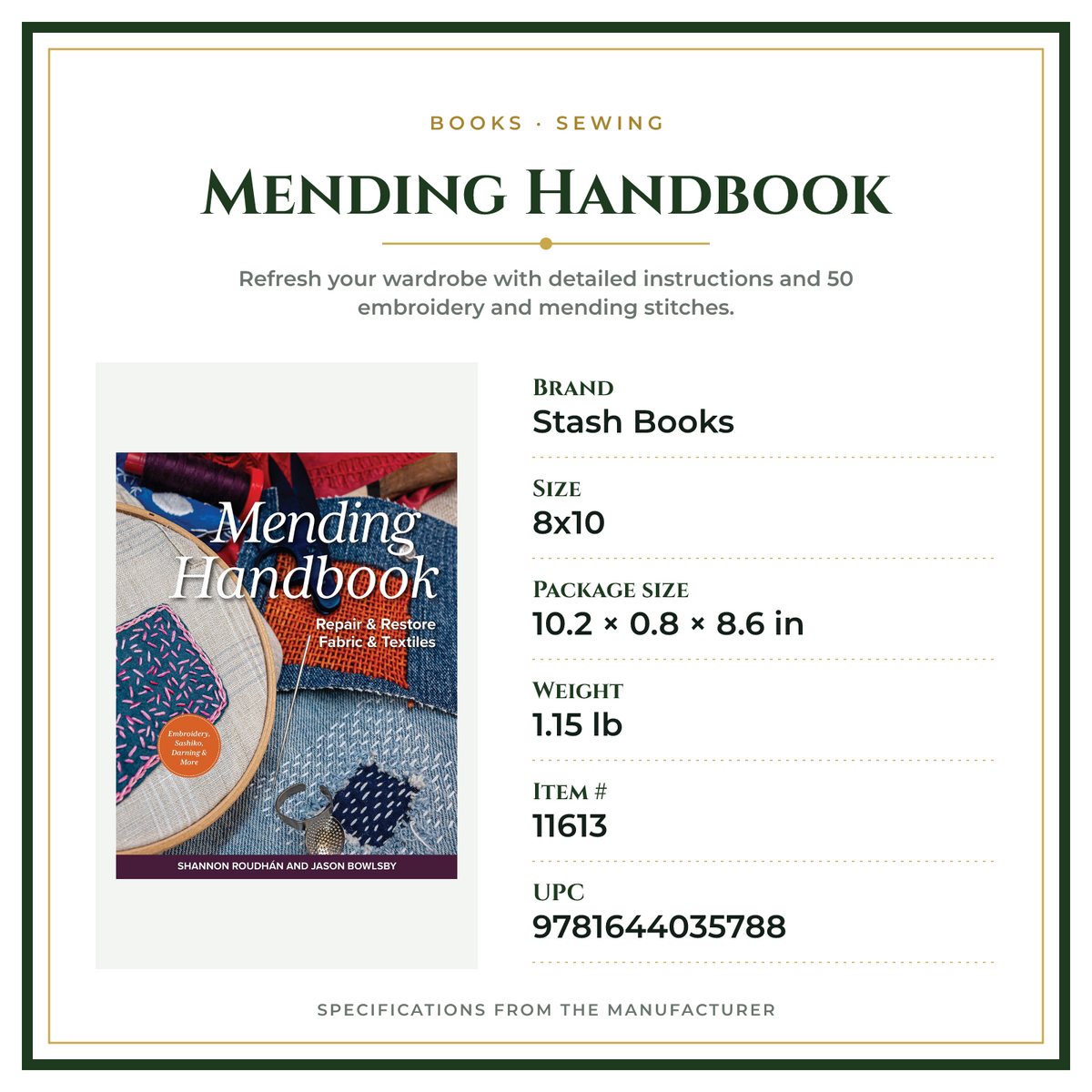 Product Specifications – Mending Handbook