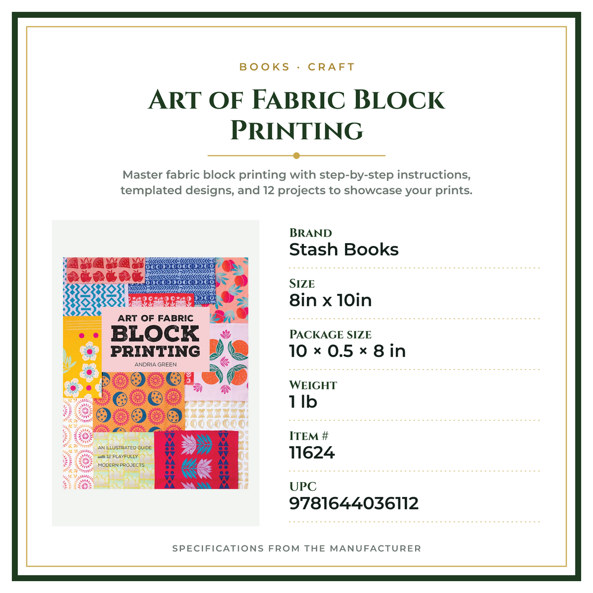 Product Specifications – Art of Fabric Block Printing