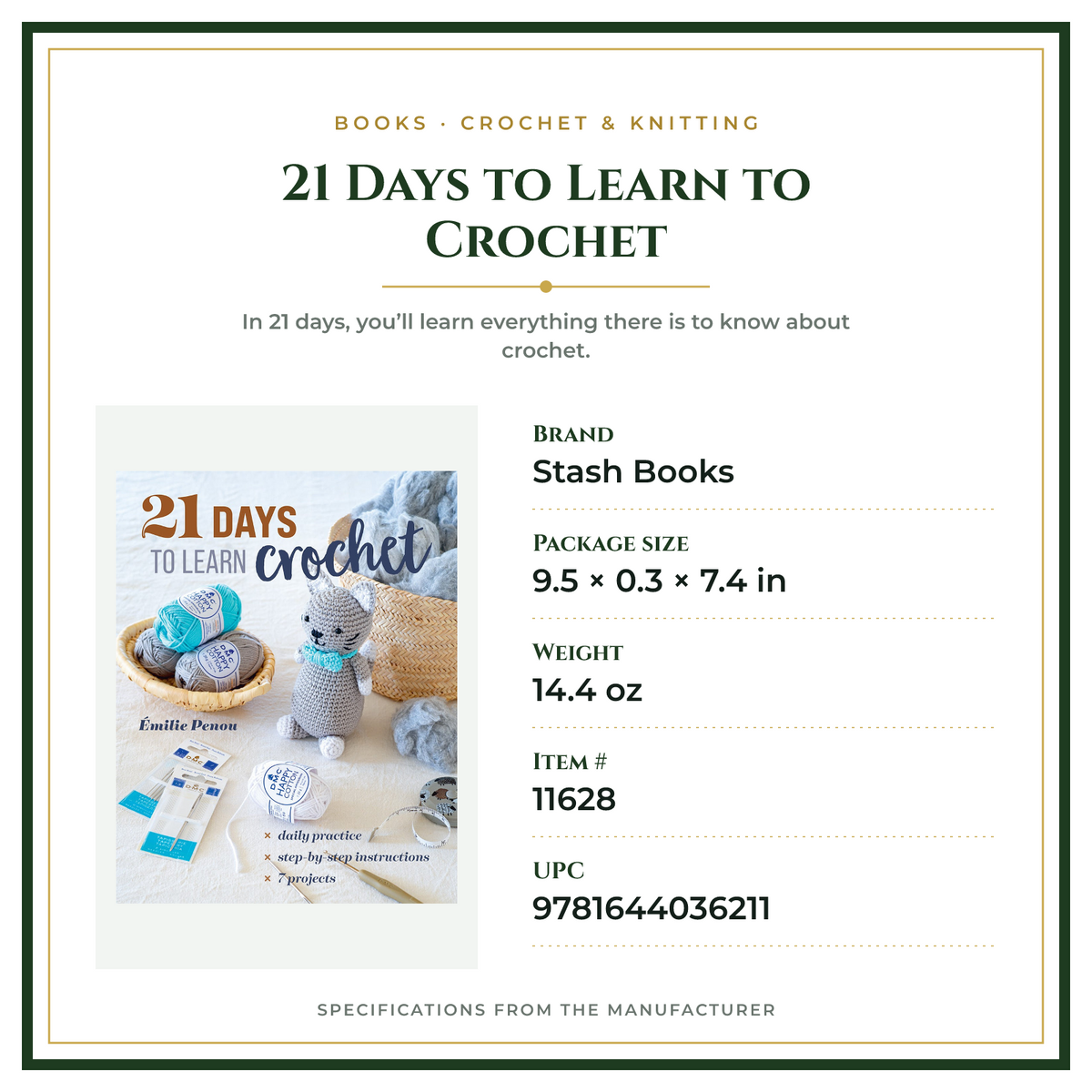Product Specifications – 21 Days to Learn to Crochet