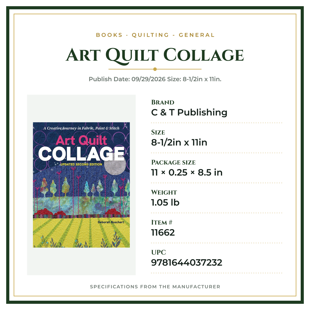 Product Specifications – Art Quilt Collage