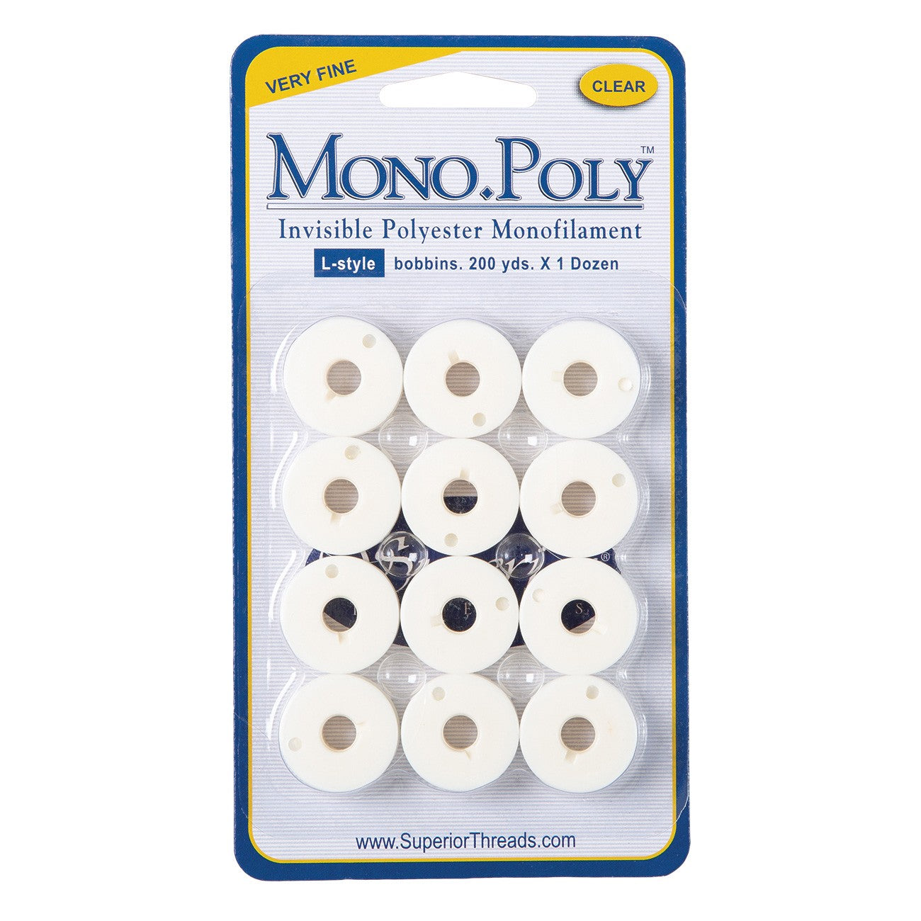 MonoPoly Clear Prewound Bobbins Class L