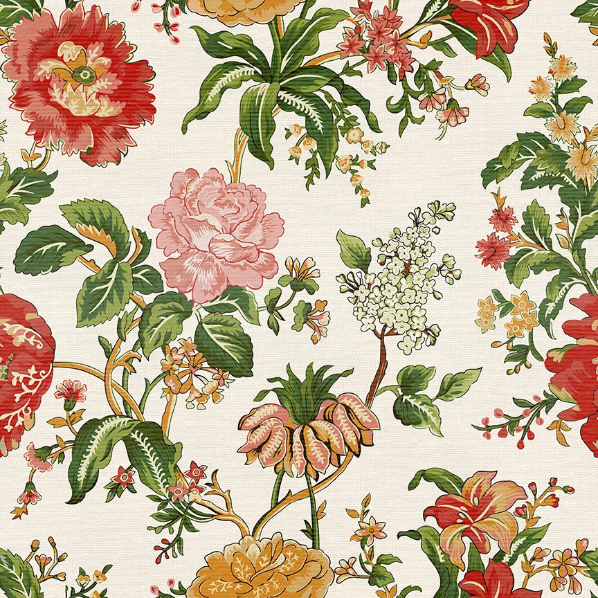 Grandma's Wallpaper - Red/Gold Double Gauze