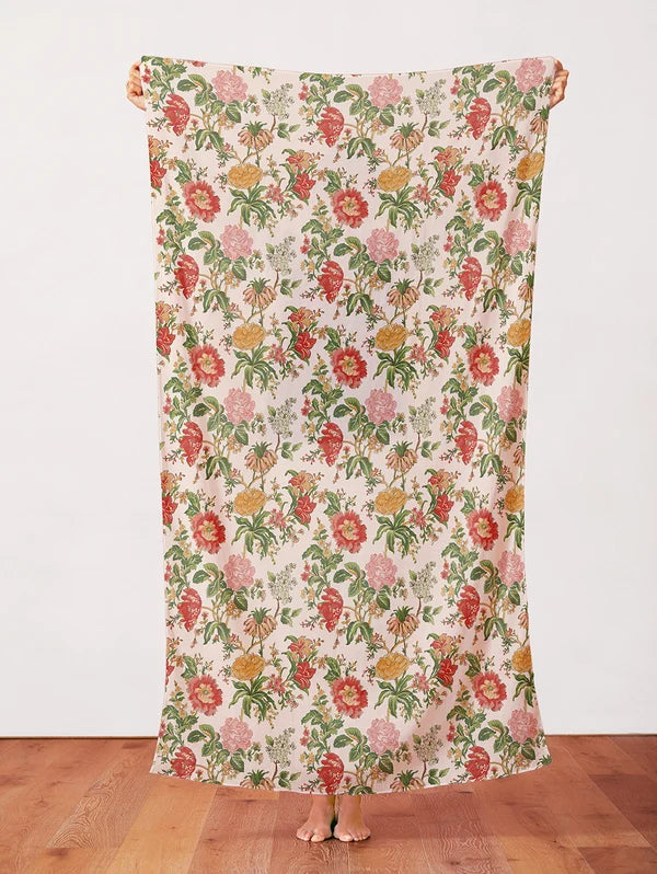 Grandma's Wallpaper - Red/Gold Double Gauze