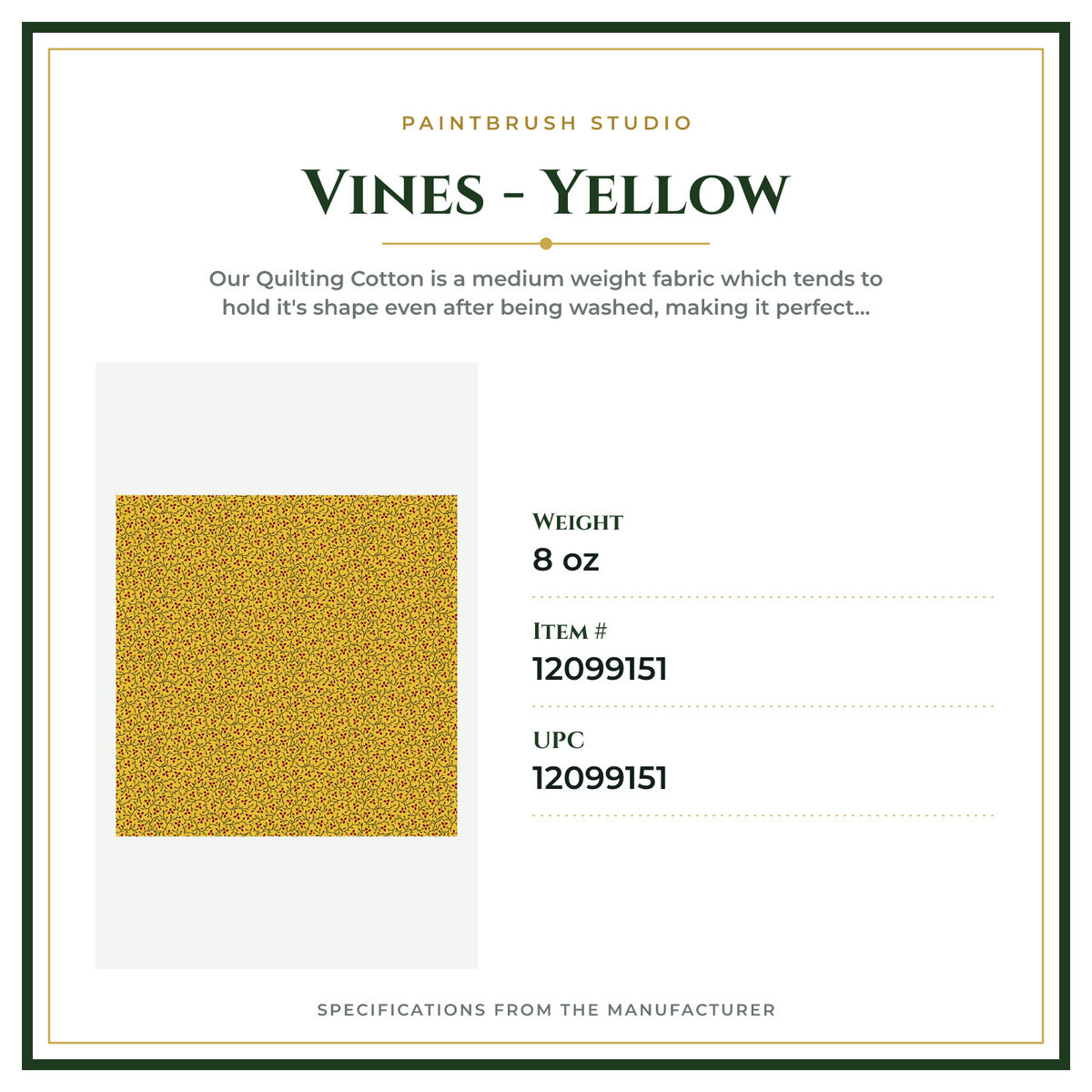 Product Specifications – Vines - Yellow
