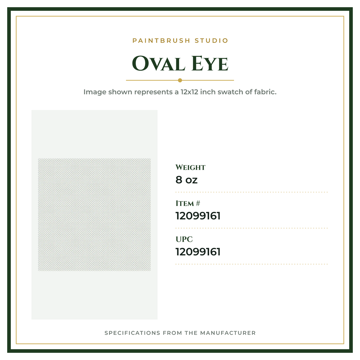Product Specifications – Oval Eye